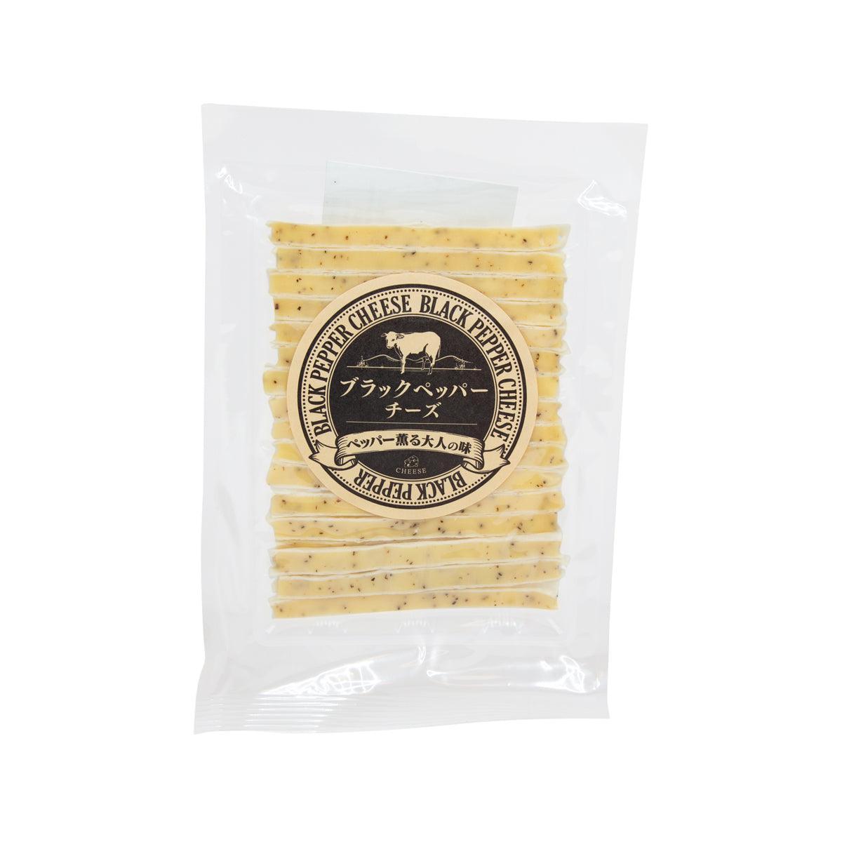 Black pepper cheese snack bag with stacked cracker slices and round front label