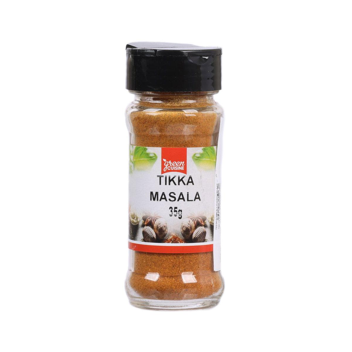GREEN CUISINE Tikka Masala 35g glass spice jar with black lid