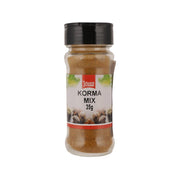 Korma Mix spice blend jar, 35g, with black cap and brown powder
