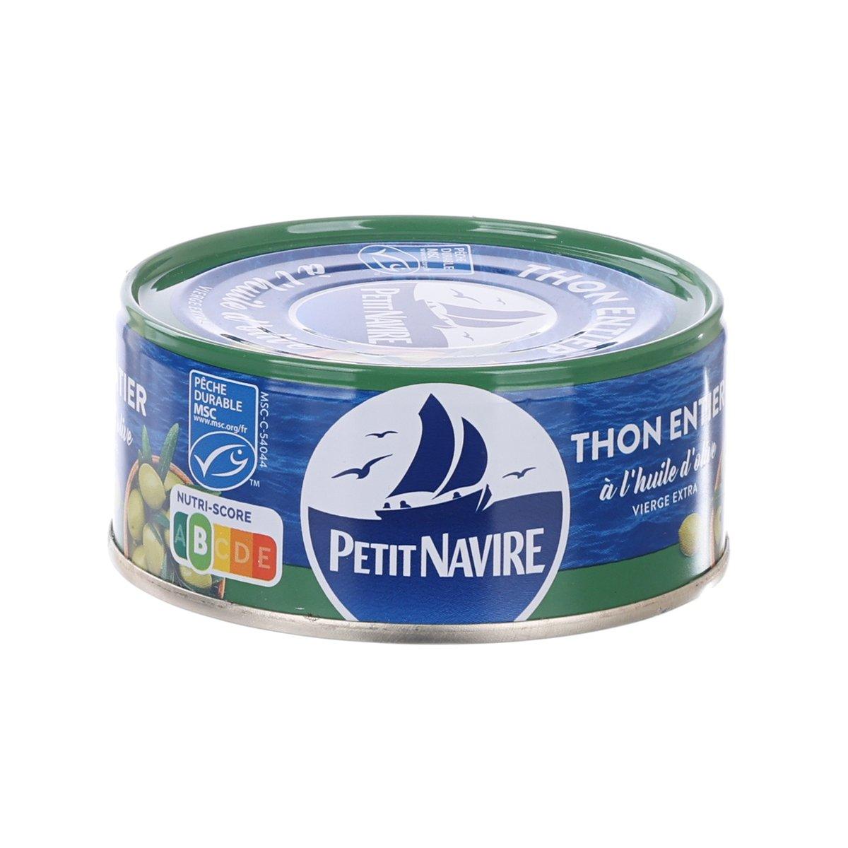 PETIT NAVIRE whole tuna can with extra virgin olive oil, round tin package