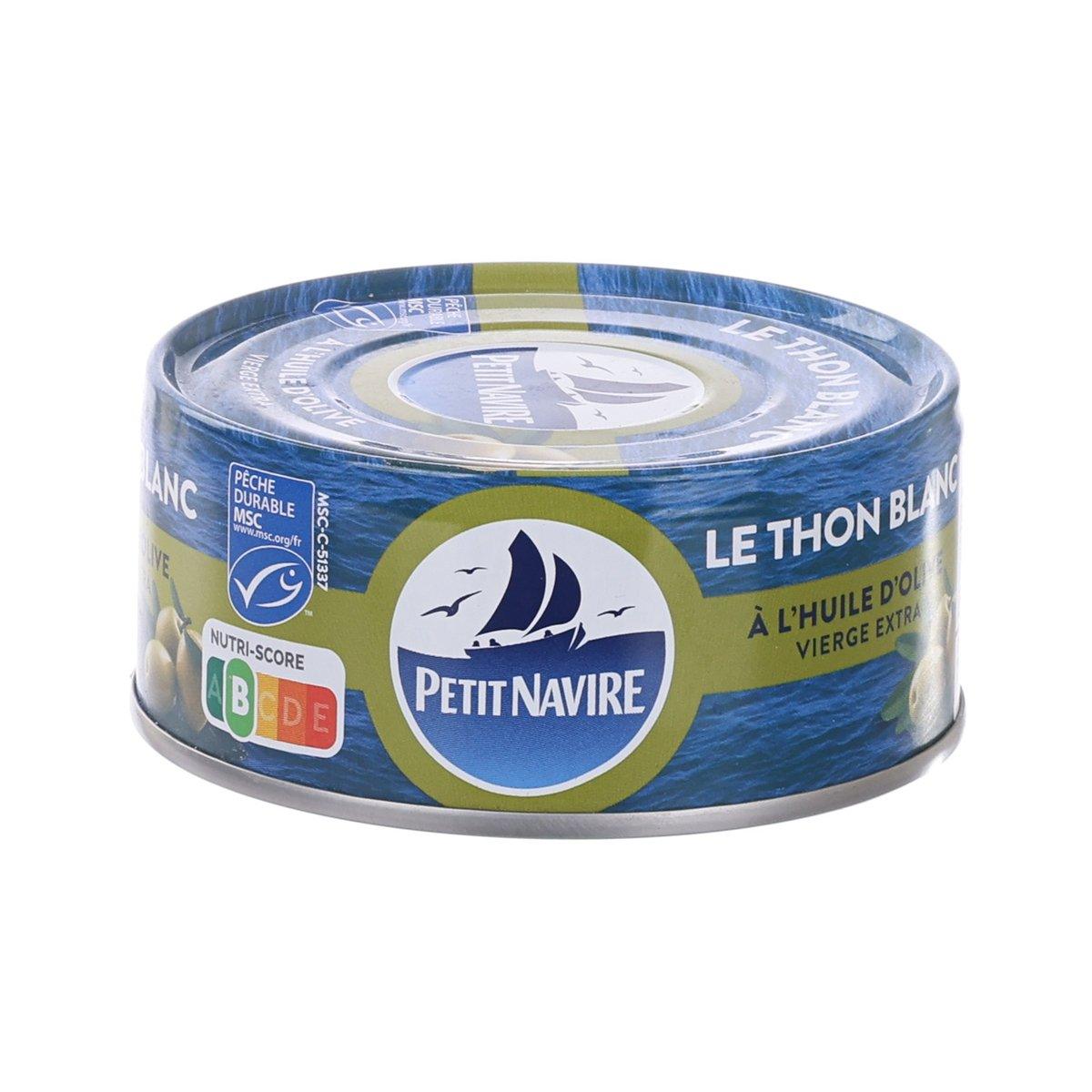 PETIT NAVIRE tuna in extra virgin olive oil tin, blue label and top