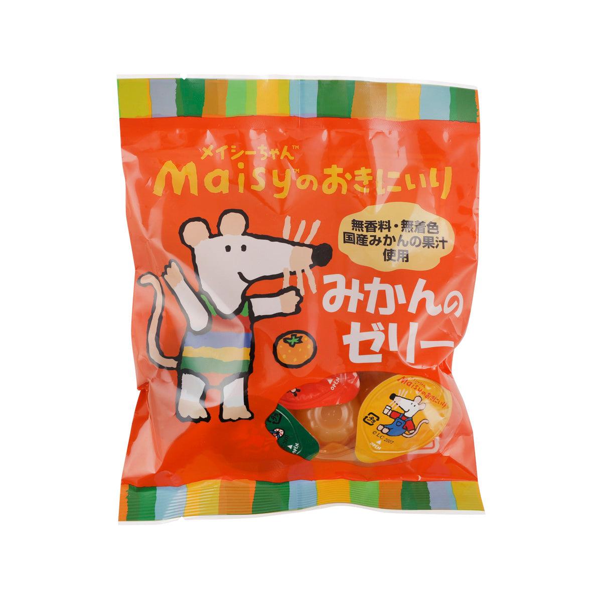 SOKENSHA Mikan jelly pouch, orange with cartoon mascot and Japanese label