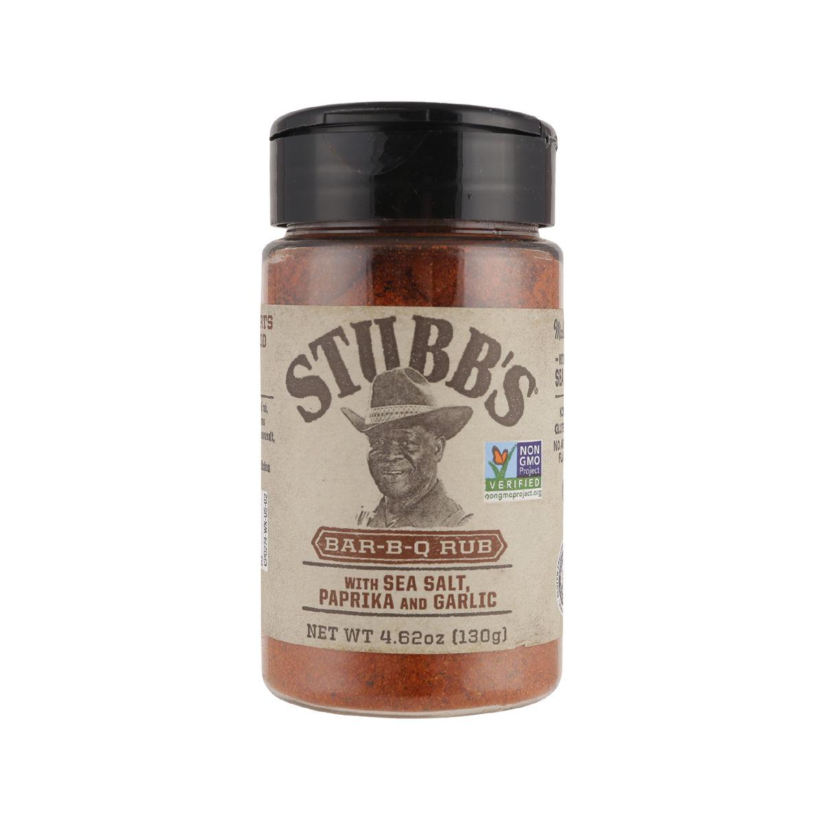 STUBBS Bar-B-Q rub seasoning jar, 130g, with sea salt, paprika and garlic