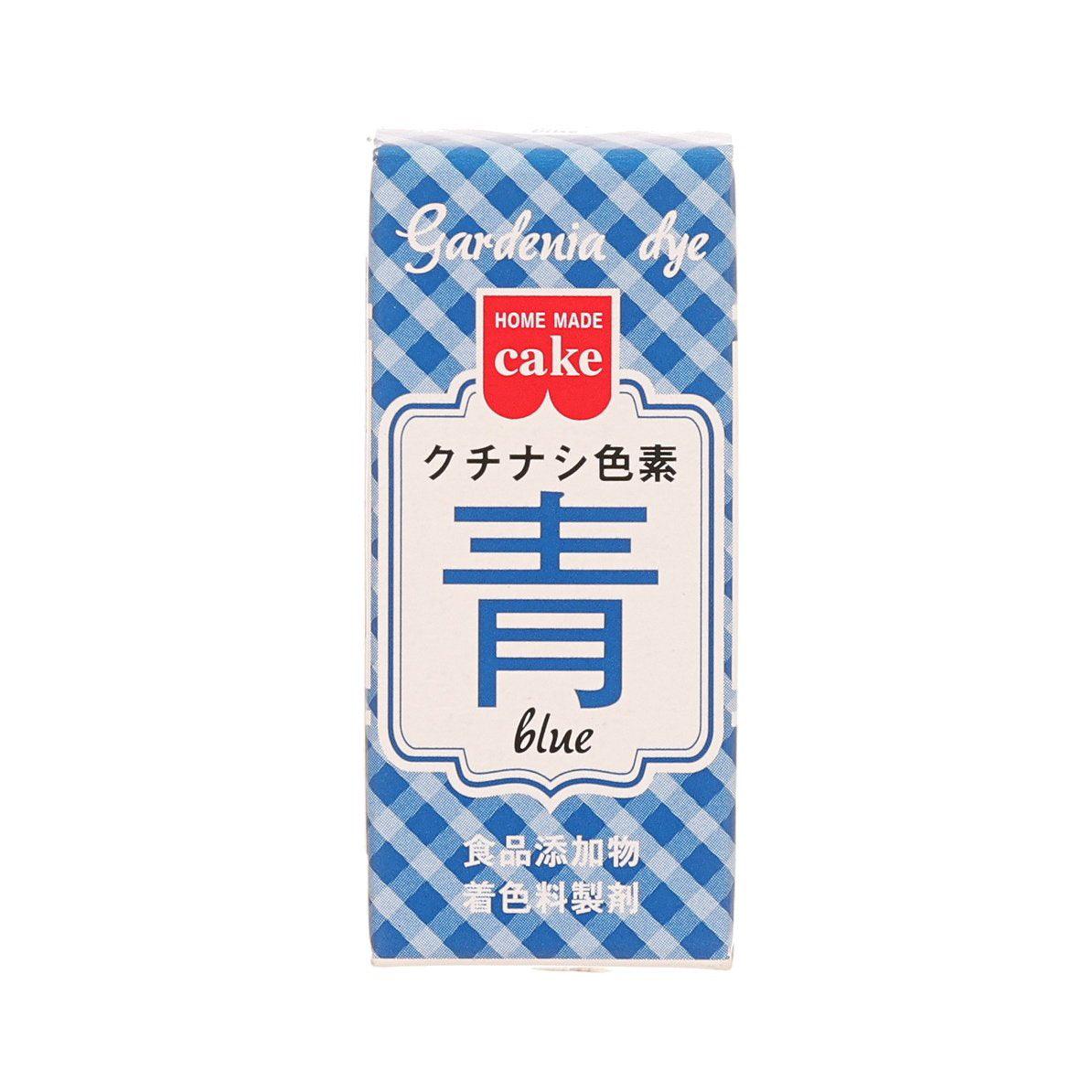 Gardenia blue natural food dye powder box, front label with cake blue text