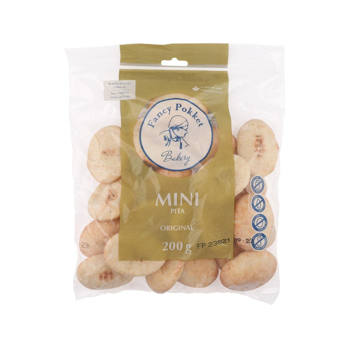 Fancy Pokket mini pita bread (200g) in clear bag with round pita pieces