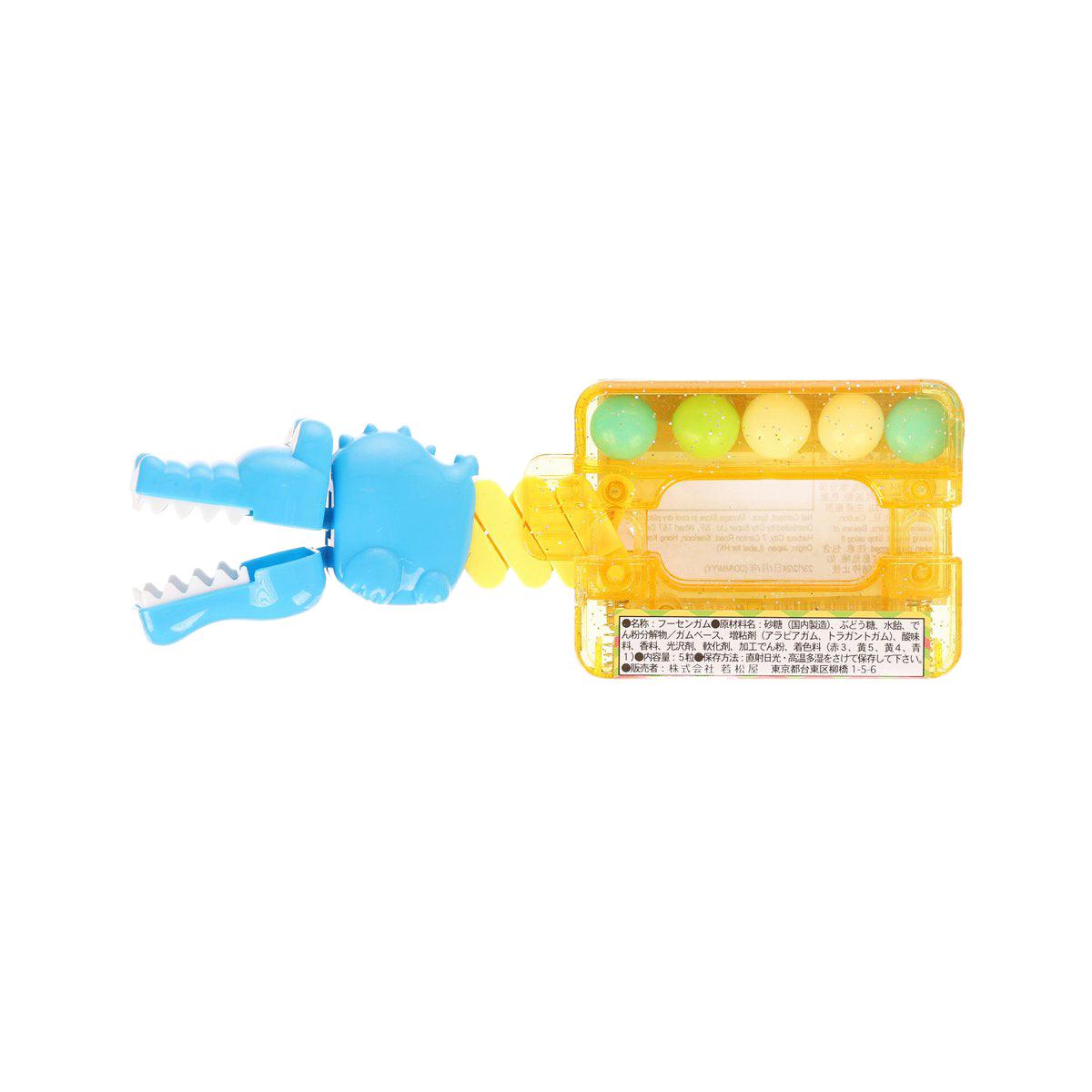WAKAMATSUYA crocodile chewing gum toy set in blister pack with blue toy and yellow tray