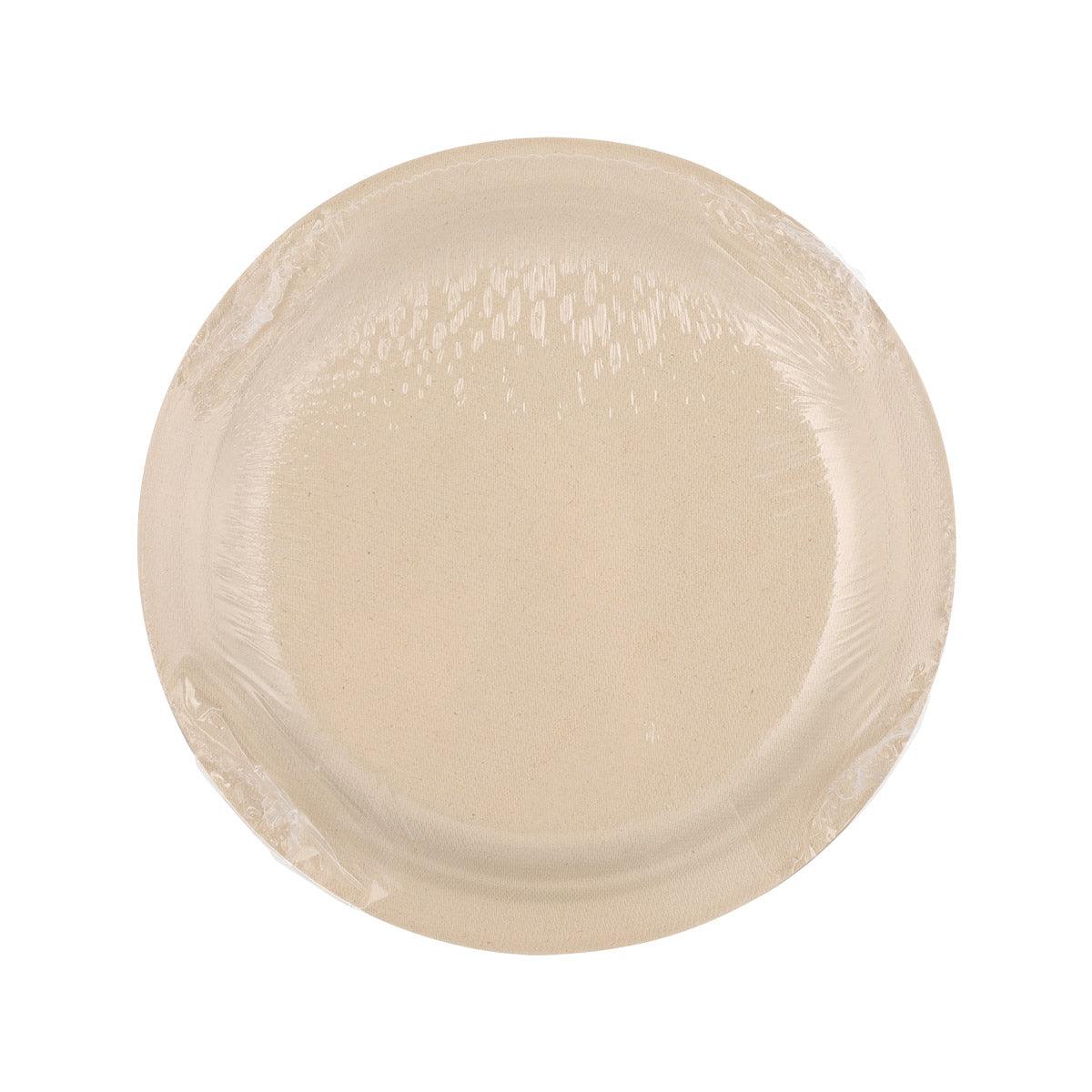 Bagasse round dinner plate, 220mm size, beige disposable tableware