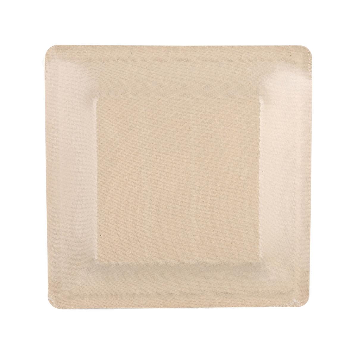 Beige bagasse square plate, 160mm
