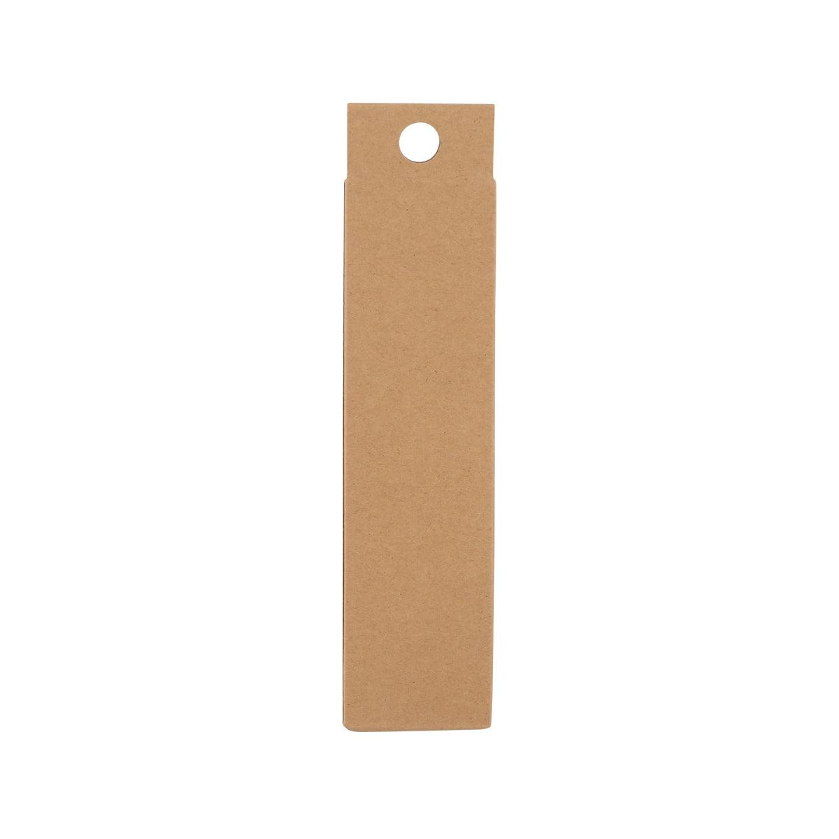 Bamboo spoon set sleeve packaging, kraft brown, single hanging tab