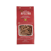 AFELTRA whole wheat penne rigate pasta, 500g bag, brown penne pieces visible