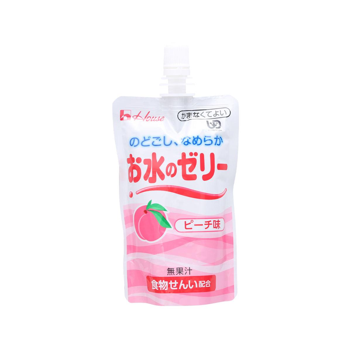 Peach jelly drink pouch with spout, pink peach design