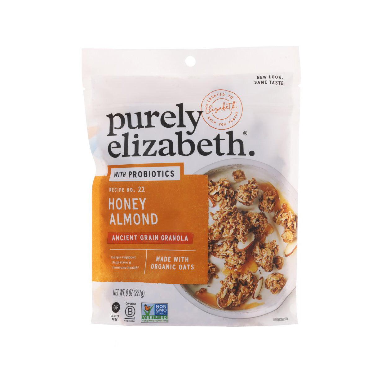 Purely Elizabeth honey almond probiotic ancient grain granola, 227g bag