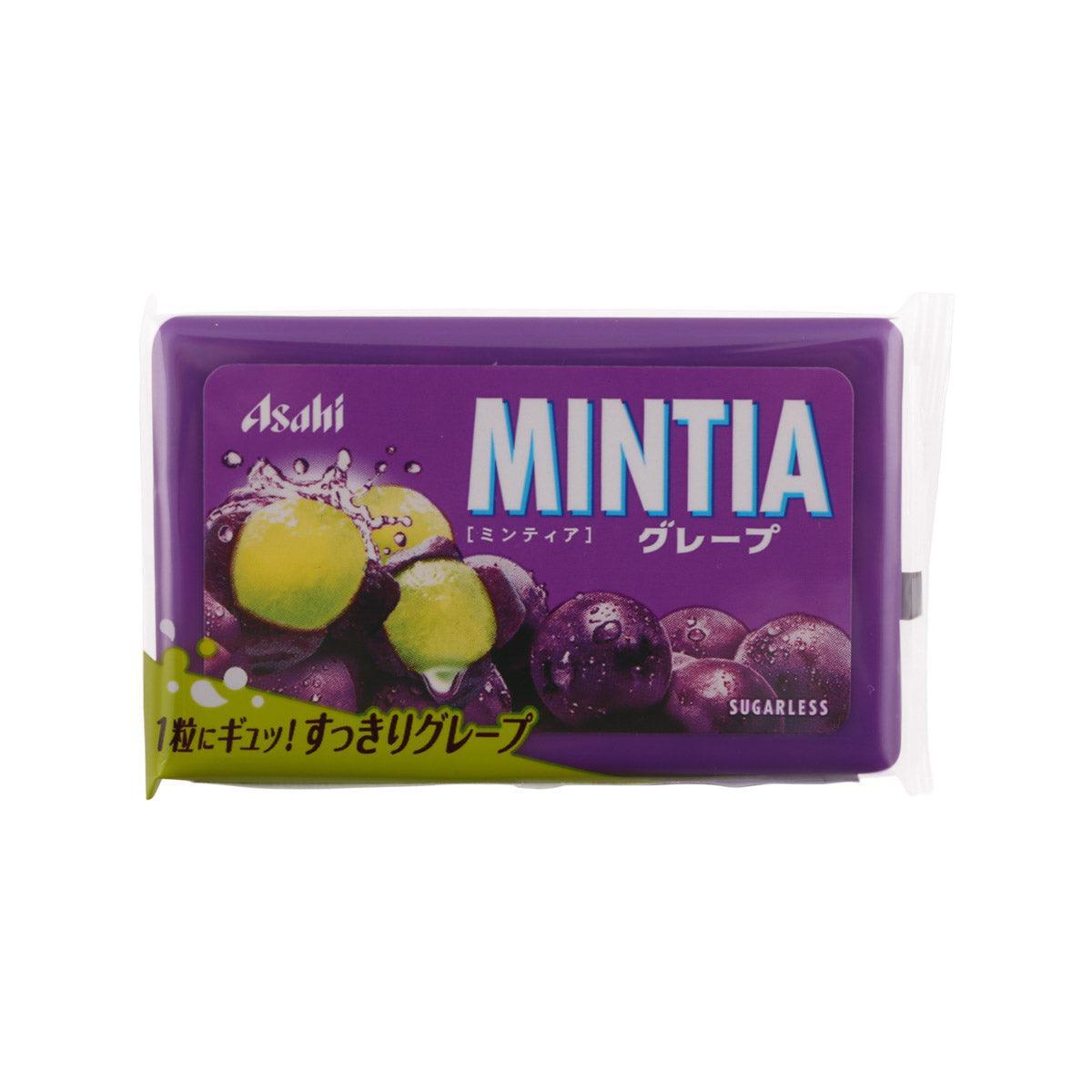 Grape flavor MINTIA candy pack, purple foil wrapper