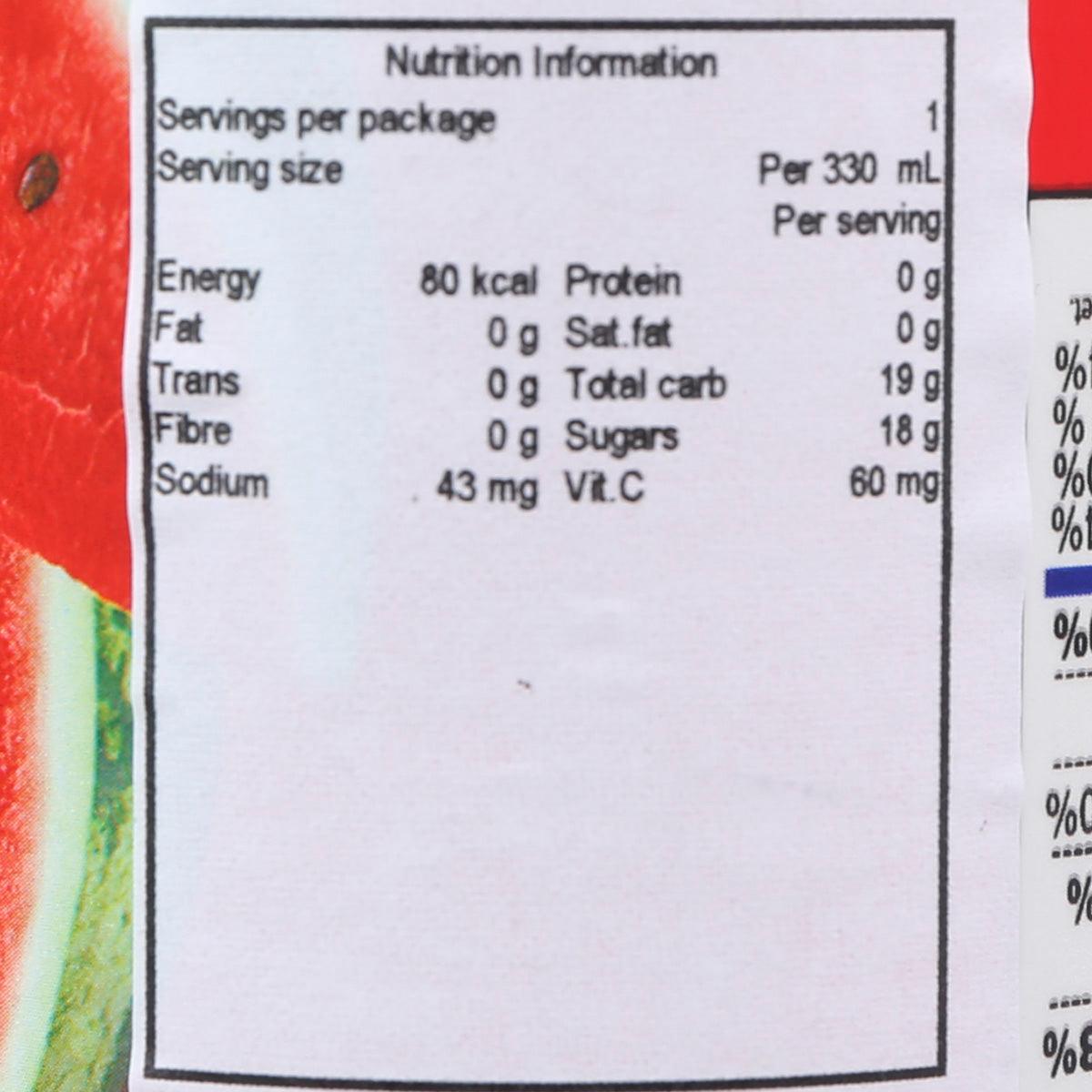 BLUE MONKEY nutrition facts label, serving size per 330 mL on can back