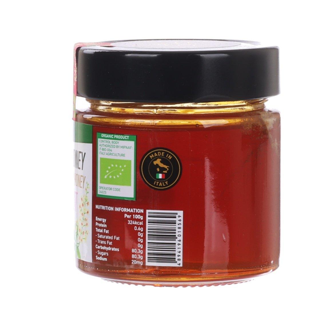 CITYSUPER organic raw chestnut honey jar, back label with nutrition panel