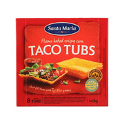 Santa Maria Taco Tubs box, flame-baked crispy corn, 8 tubs, 145g