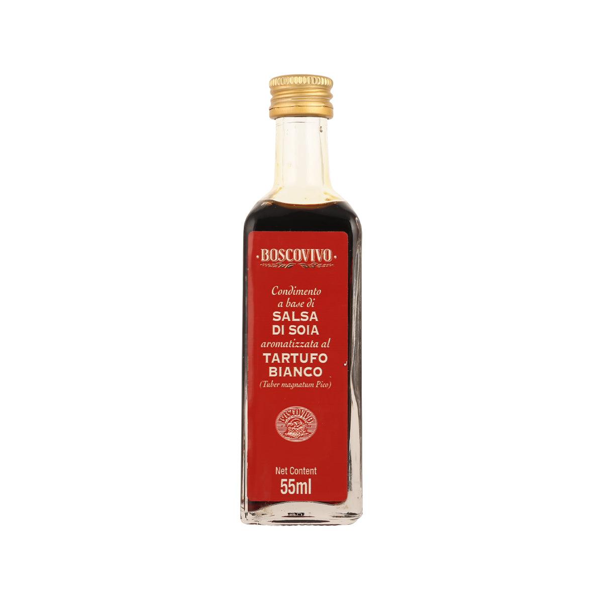 BOSCOVIVO truffle soy sauce bottle, 55 mL, glass with gold cap and red label