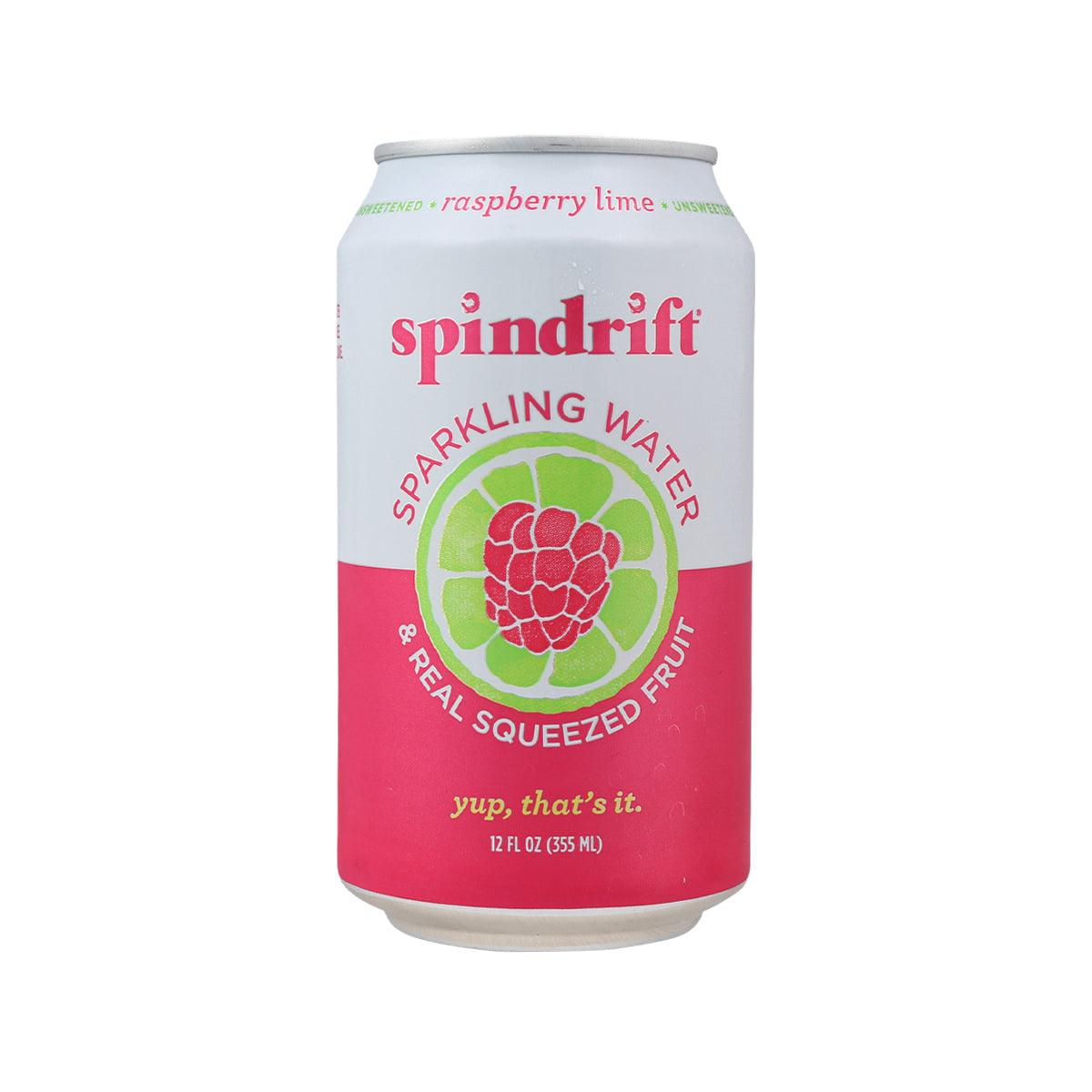 SPINDRIFT sparkling water can, raspberry lime, 355 mL