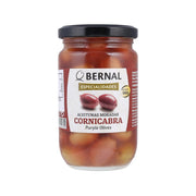 Jar of Bernal purple olives, 300g glass jar with label