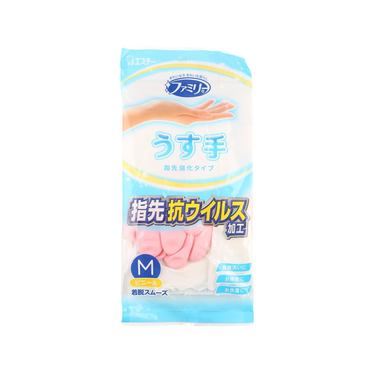 Antiviral glove package, pink illustrated gloves, size M