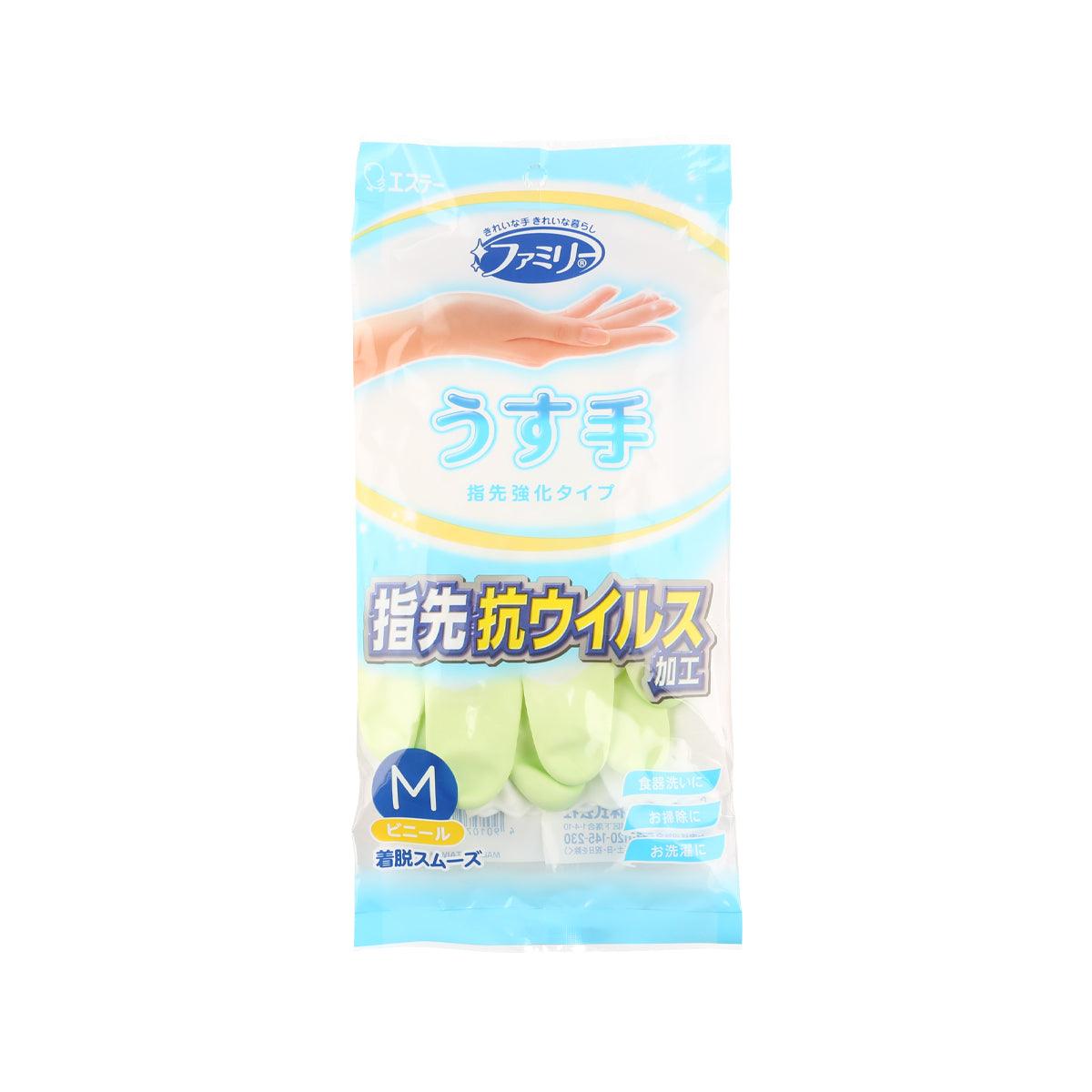 Antivirus gloves, thin reinforced tip, light green, size M, in retail package