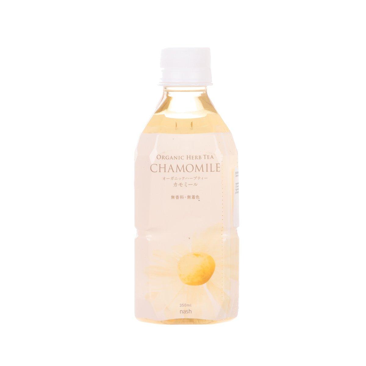 NASH chamomile organic herb tea bottle, 350 mL, PET container with front label