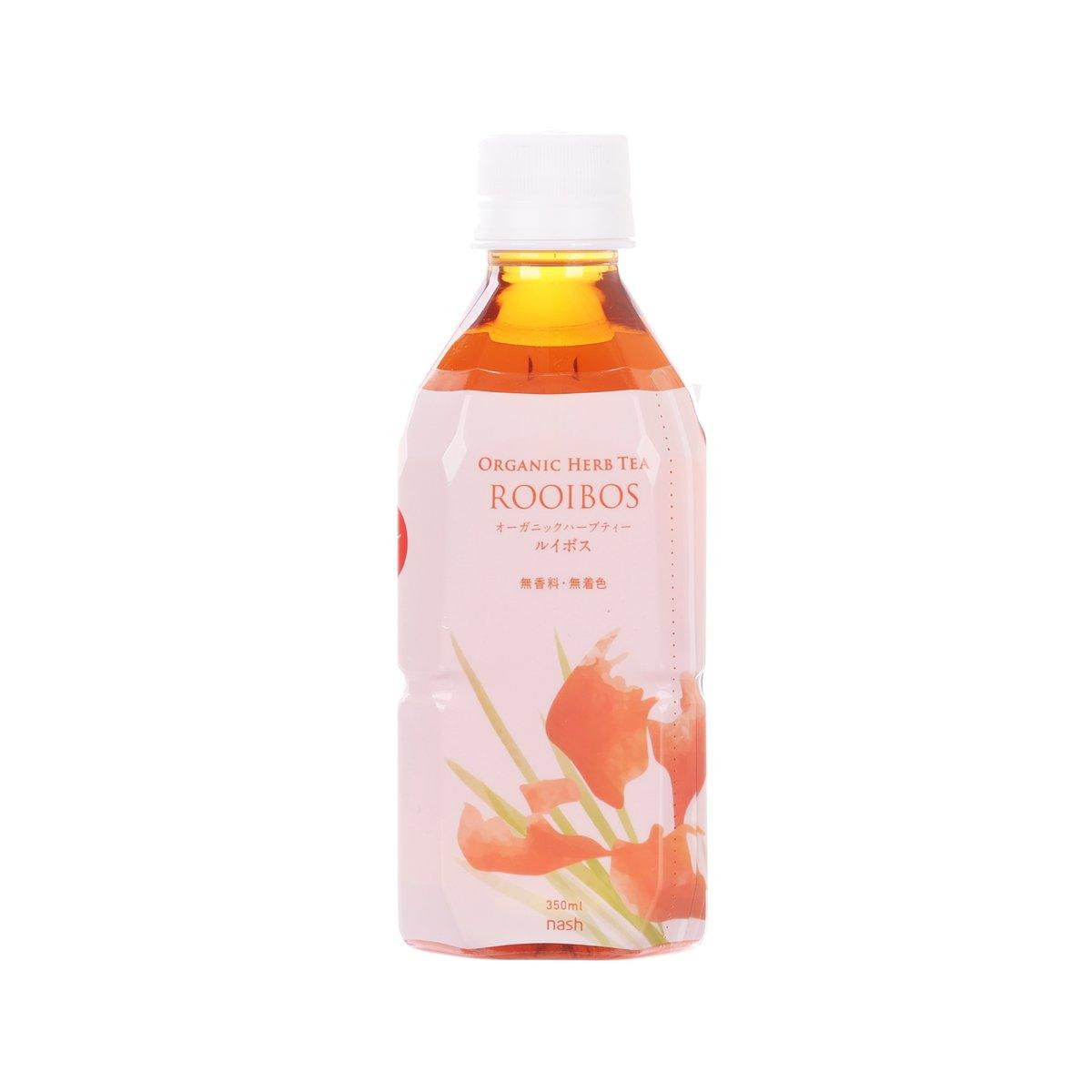 Organic rooibos herb tea PET bottle with white cap, 350 mL