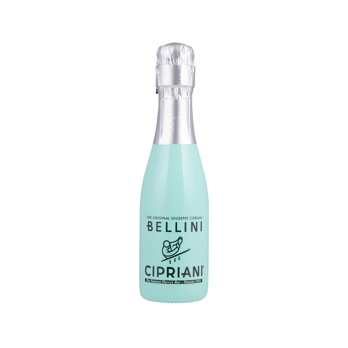 Aromatised wine cocktail bottle with mint liquid and BELLINI CIPRIANI label, 200 mL