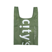 Moss green small pocket tote bag with white CITYSUPER CS logo