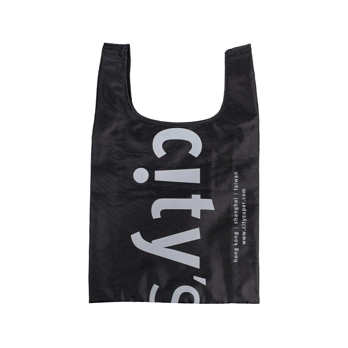 Black pocket tote bag with CITYSUPER logo, U-shaped handles