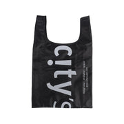 Black pocket tote bag with CITYSUPER logo, U-shaped handles
