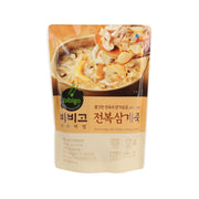 Chicken rice porridge pouch with ginseng and abalone, front view