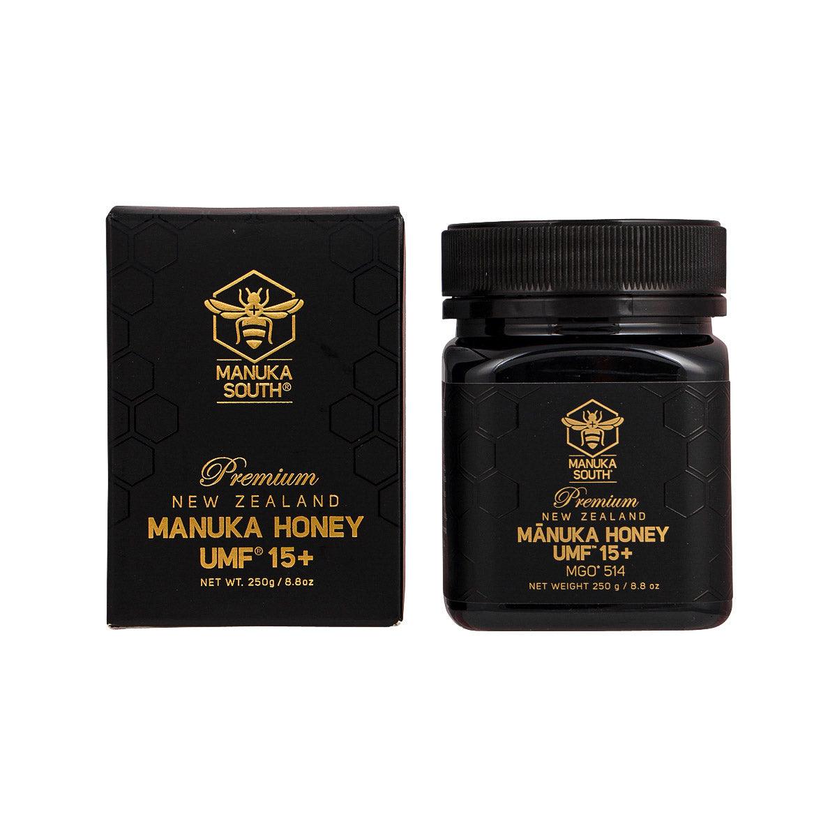 Manuka honey UMF15+ 250g jar and gift box, dark black packaging