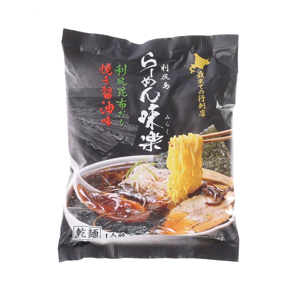 NISHIYAMA SEIMEN Rishiri Miraku ramen grilled soy sauce packet with noodles artwork