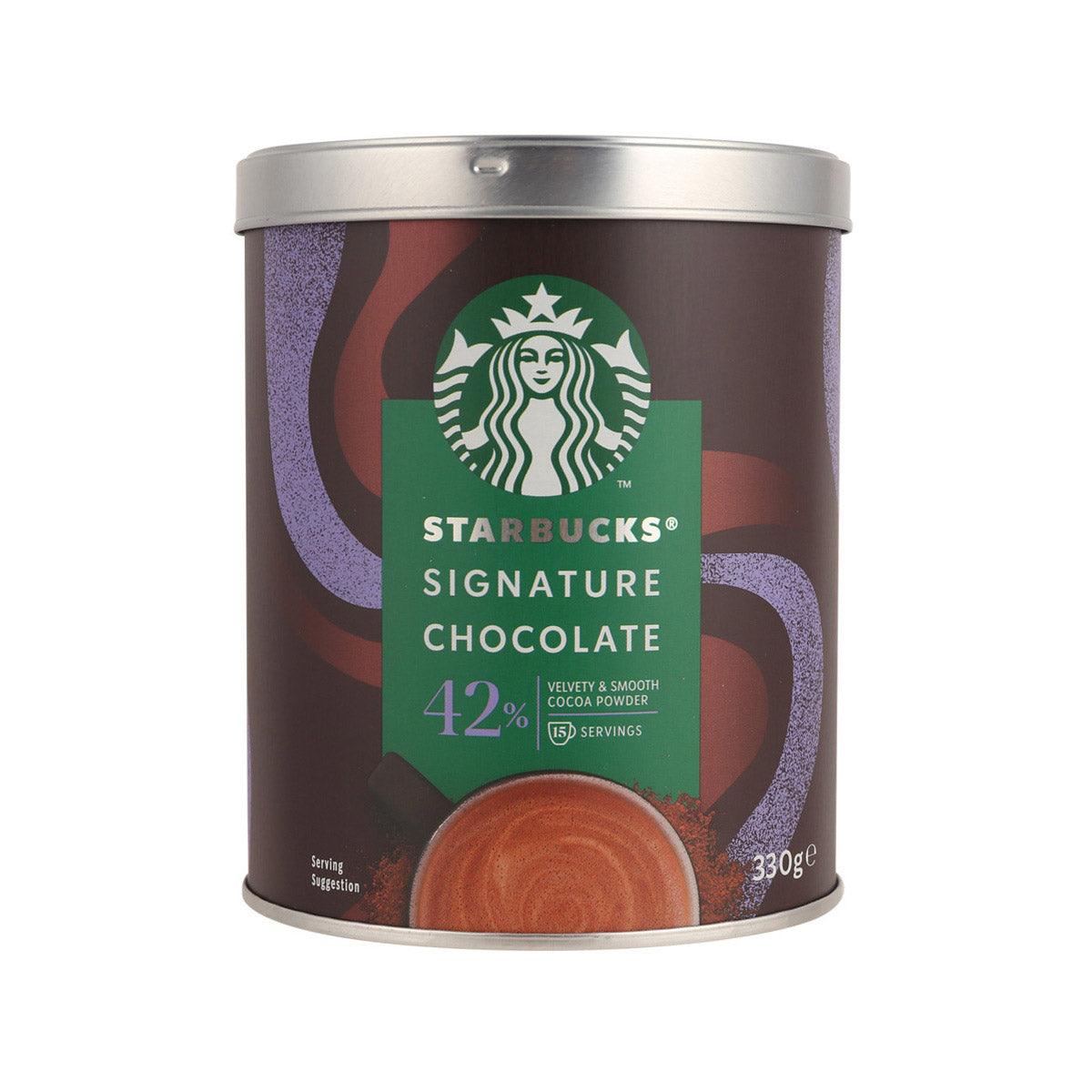 Starbucks Signature Chocolate 42% cocoa beverage powder tin, 330 g, front label