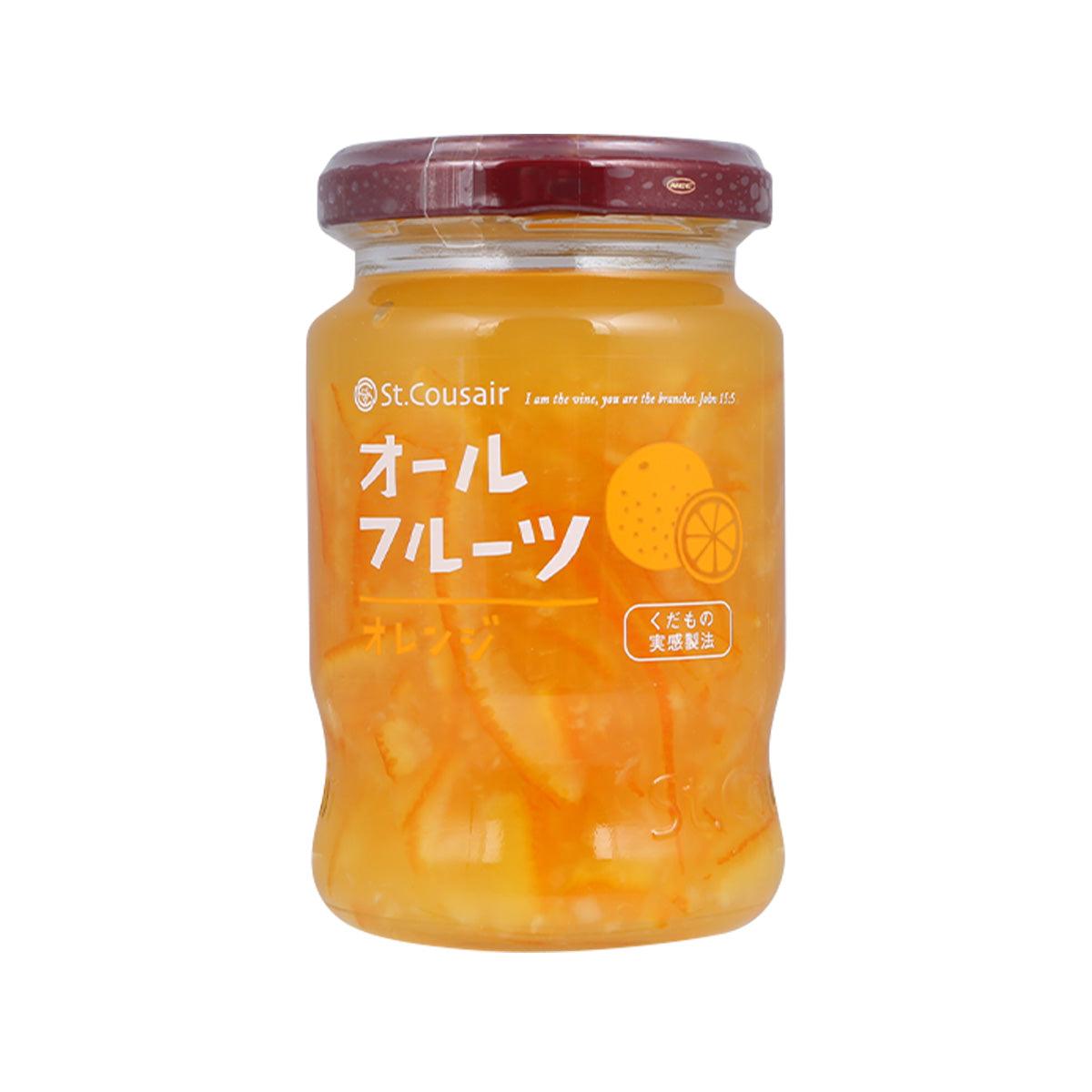 ST.COUSAIR orange fruit jam jar with clear glass and red lid