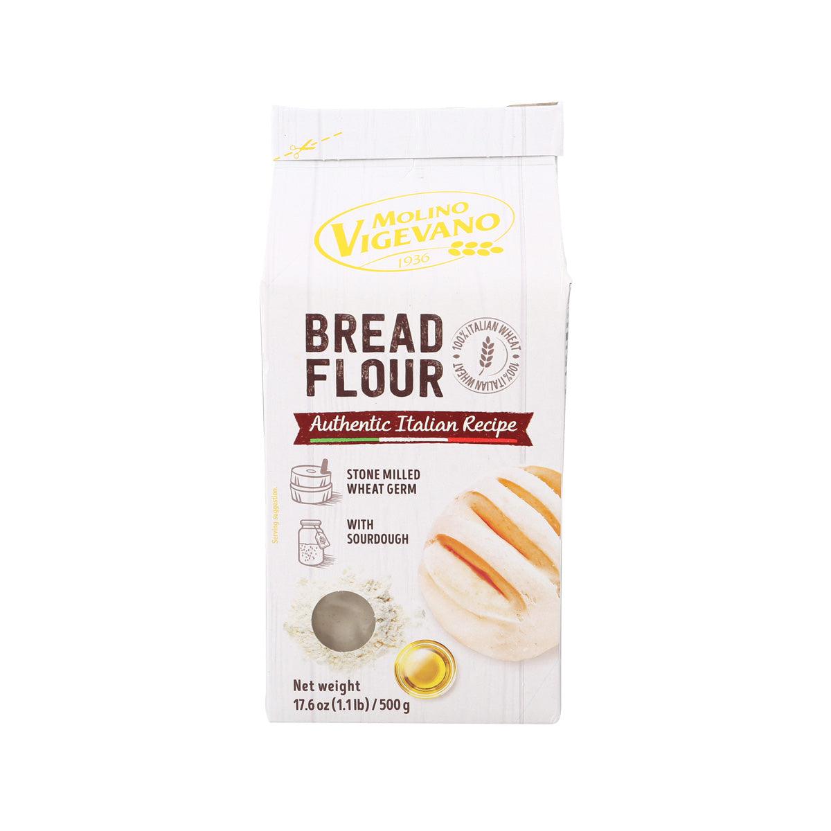MOLINO VIGEVANO sourdough bread flour bag, 500 g, white with green logo