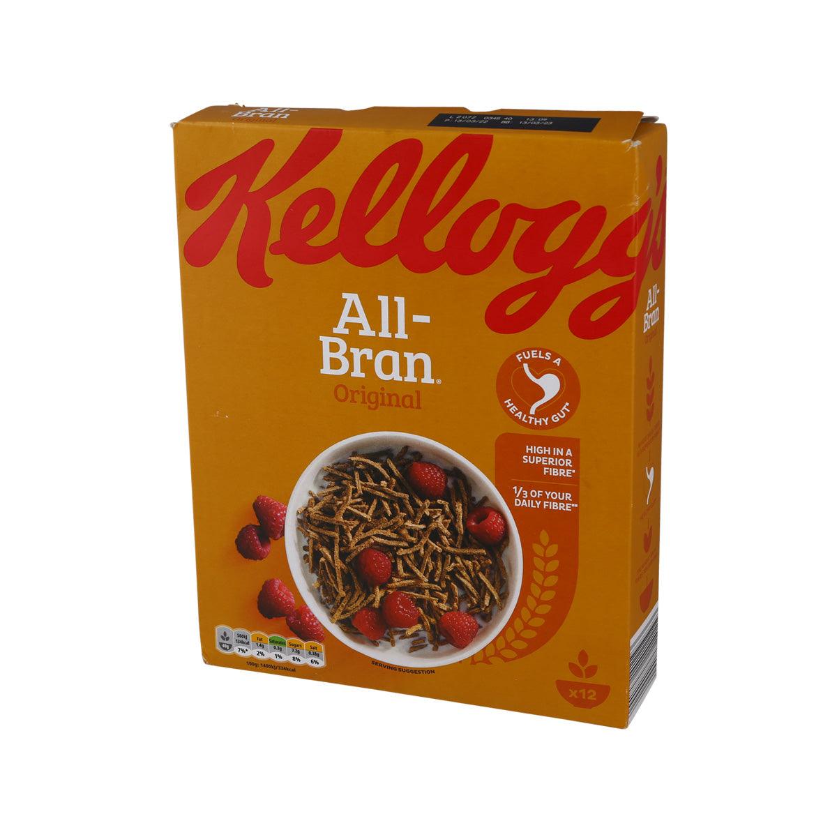All-Bran Original cereal box front view with bowl graphic and health badge