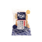 Bonito rice cracker bag with blue wave design and fish emblem, 70g pack