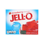 JELL-O Zero Sugar strawberry gelatin dessert mix box, sugar free, 17g