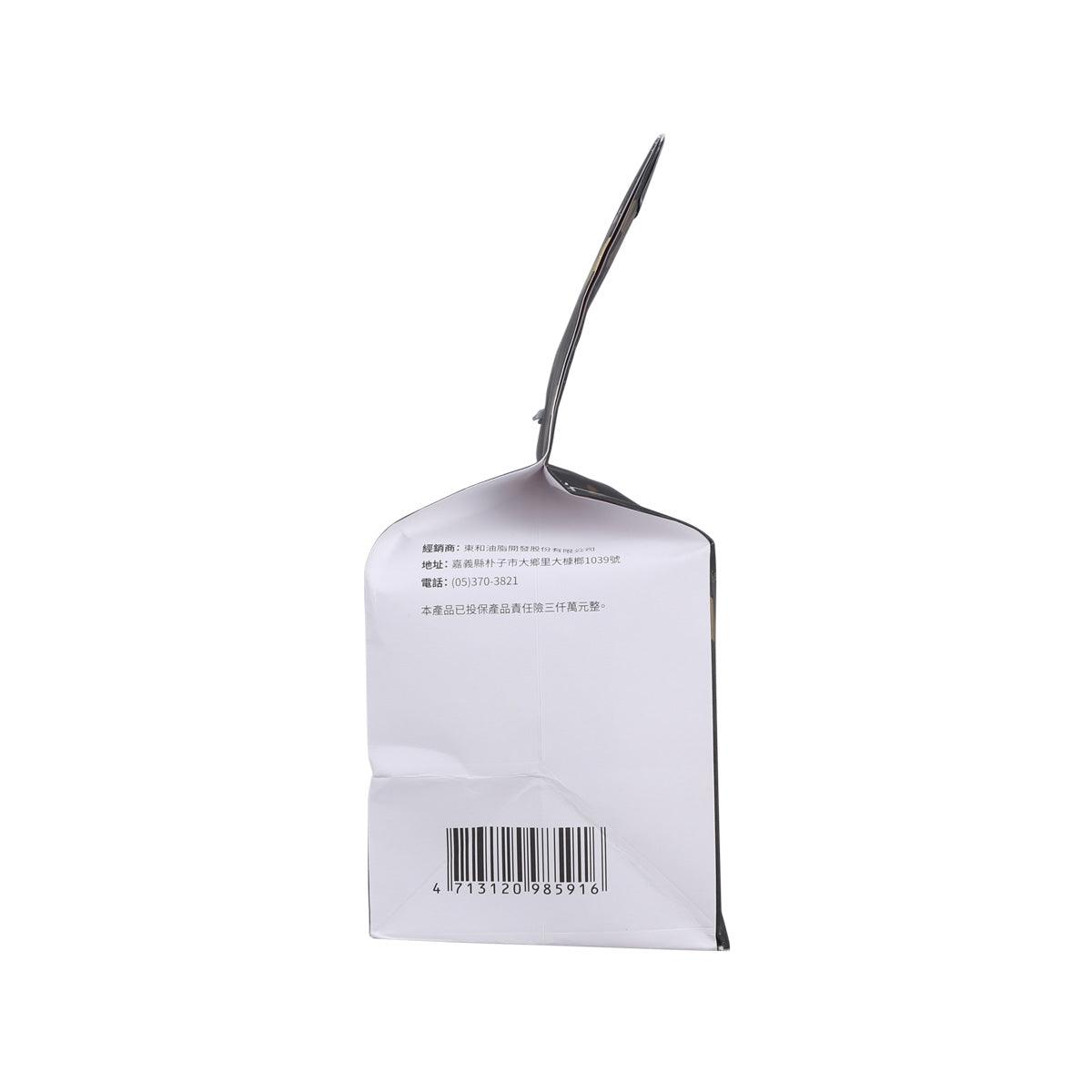 Back of black sesame & peanut butter sandwich wafer package with barcode