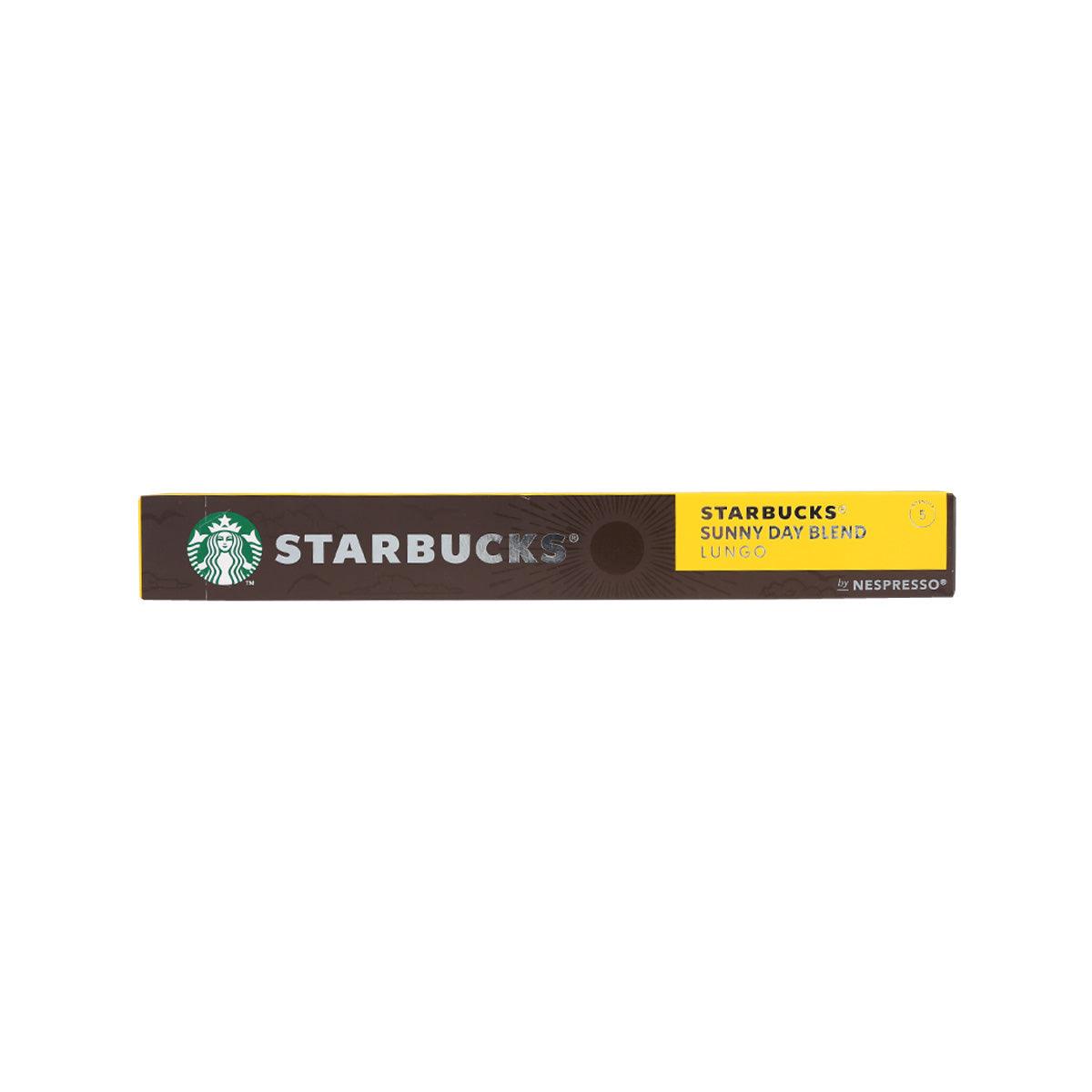 Starbucks Nespresso coffee capsules box, Sunny Day Blend, brown with yellow top