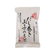 Rolled omelette seasoning packet, white paper sachet with red seal and Japanese text