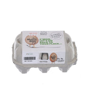 6-pack free range egg carton, THE NAKED EGG (paper tray with label)