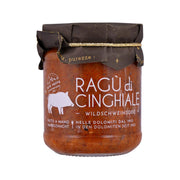 Jar of wild boar meat sauce with label, 190 g glass bottle