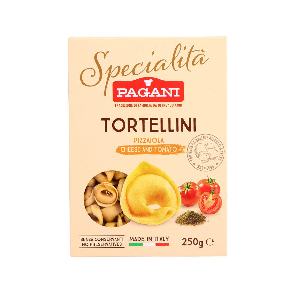 PAGANI tortellini cheese and tomato pasta, 250g pack front label