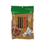Dried Japanese flying squid snack bag, green-and-brown pouch