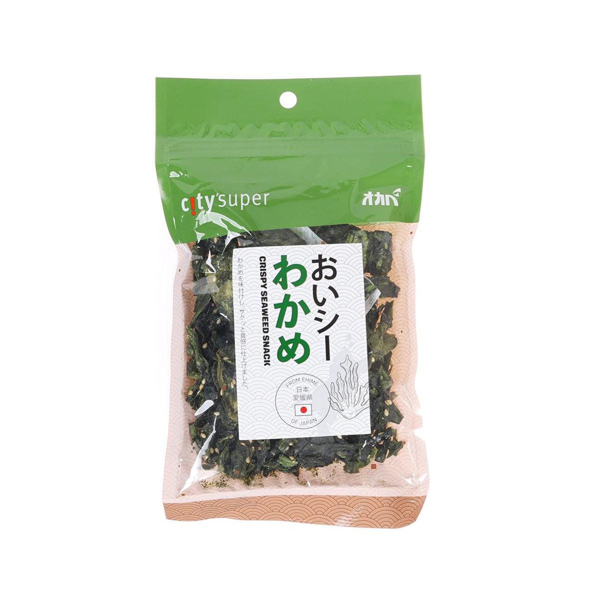 CITYSUPER crispy seaweed snack bag with black seaweed pieces in clear window
