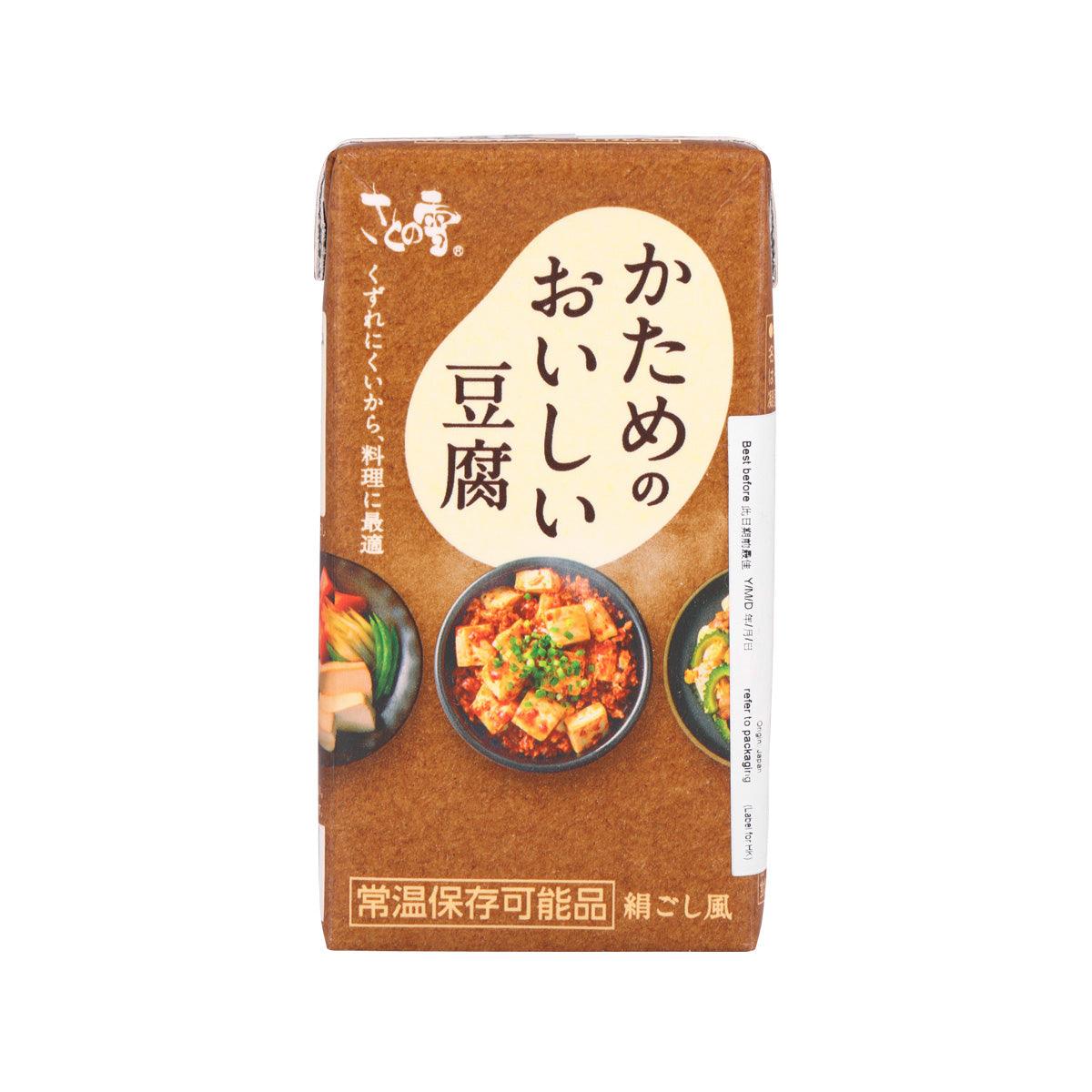 Hard tofu beancurd, 300g carton with brown package and cooking illustration