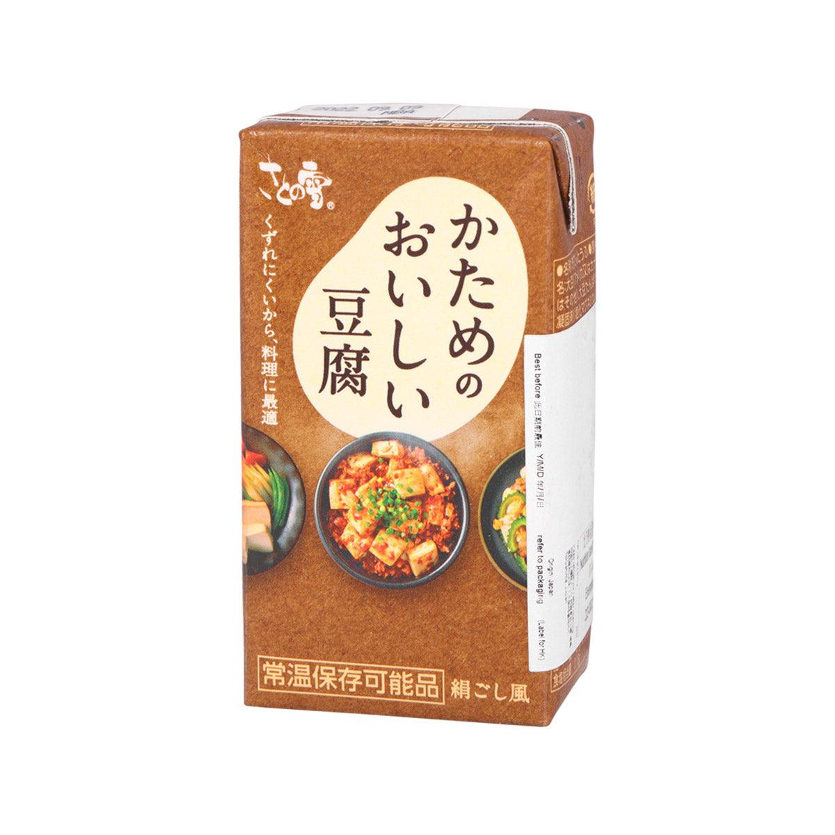 Hard tofu beancurd 300g carton, brown package with side text panel and dish artwork